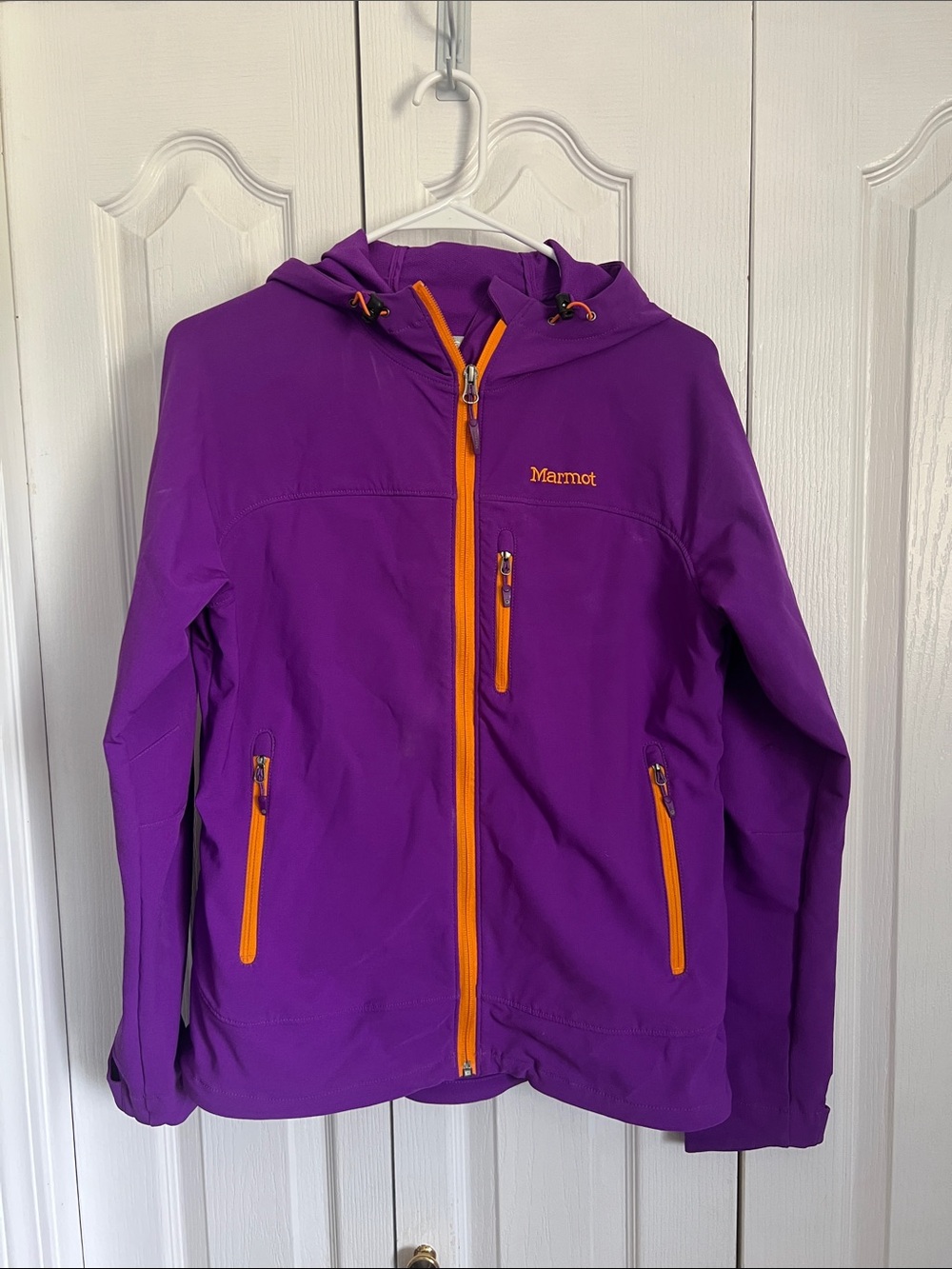 Marmot M3 Purple Hooded Jacket with Orange Accents